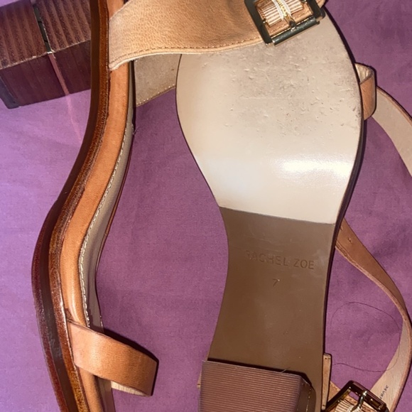 Rachel Zoe Colbie Leather Ankle Strap Block Heel Sandals - Picture 7 of 9